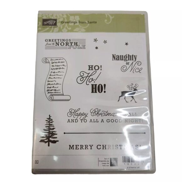 Stampin' Up! Other - Stampin' Up! GREETINGS FROM SANTA Stamp Set Christmas Reindeer Pine Tree List